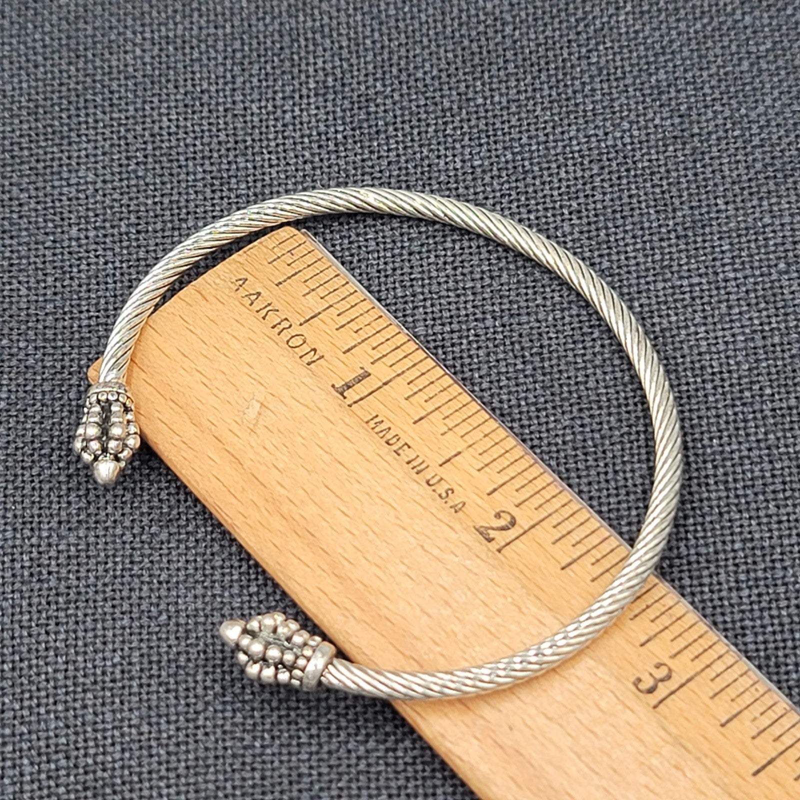 Twist Silver tone Cuff Slide Charm Bracelet Silver tone 7.75 in