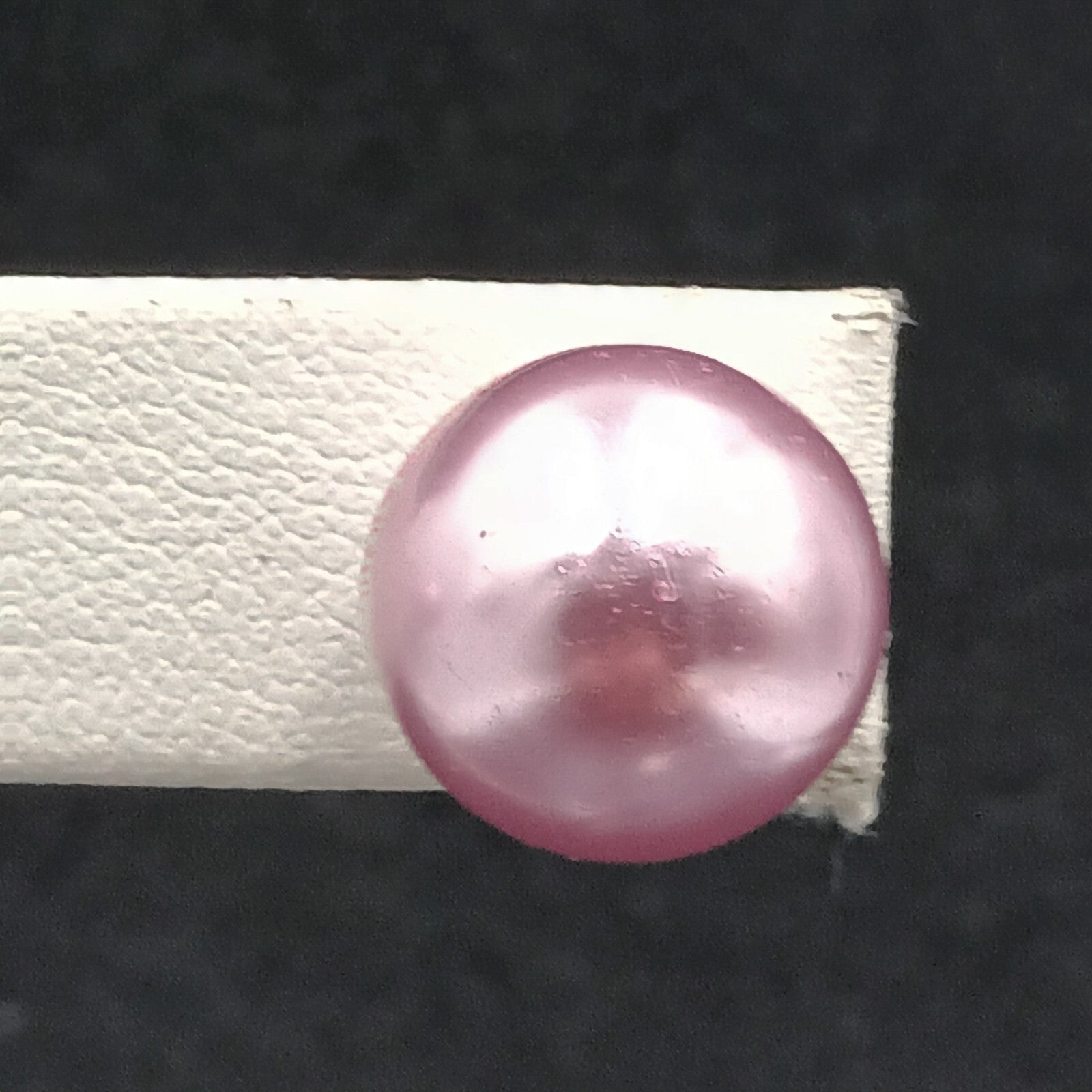 Pierced Earrings Purple Faux Pearl Studs 1/2"