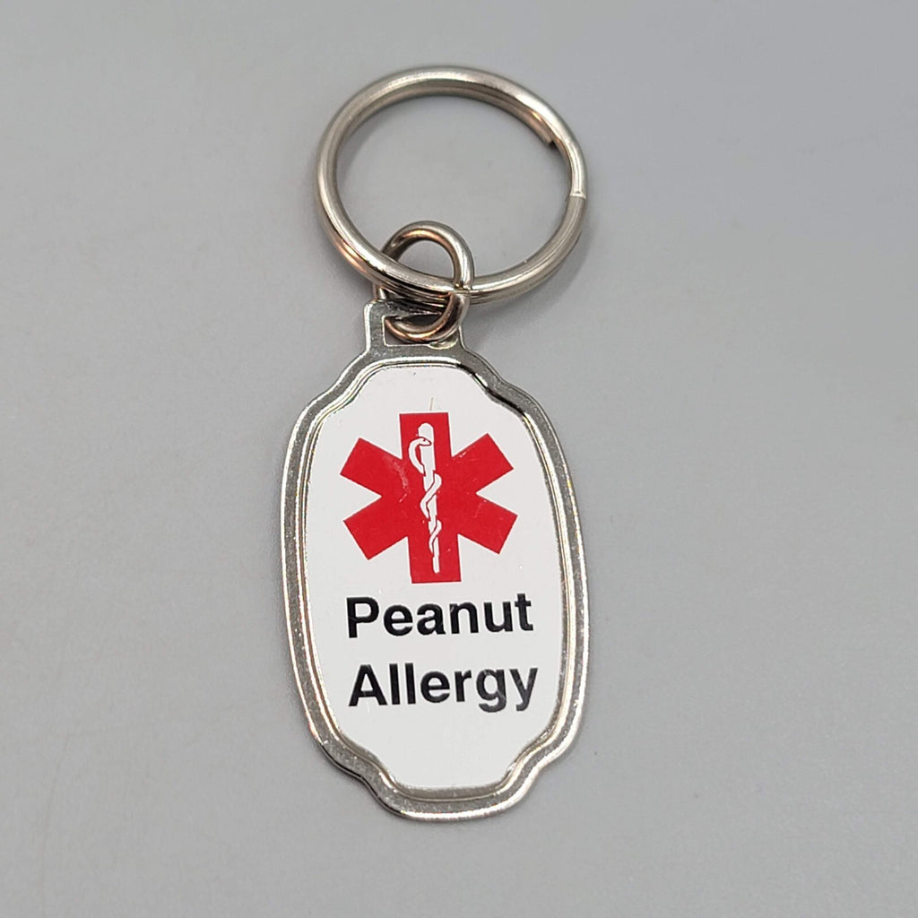 Peanut Allergy Keychain Keyring Stainless Steel Key Holder Allergies