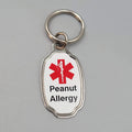 Peanut Allergy Keychain Keyring Stainless Steel Key Holder Allergies