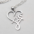 Faith Heart Pendant Necklace Silver tone New Chain 18"+