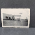 Vintage Photo Chevron Gas Station Garage 1952 Black & White OOAK 5" x 3.5"