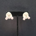 Vintage Pierced Earrings White Bunny Tail Feet Easter Novelty Earrings 1"
