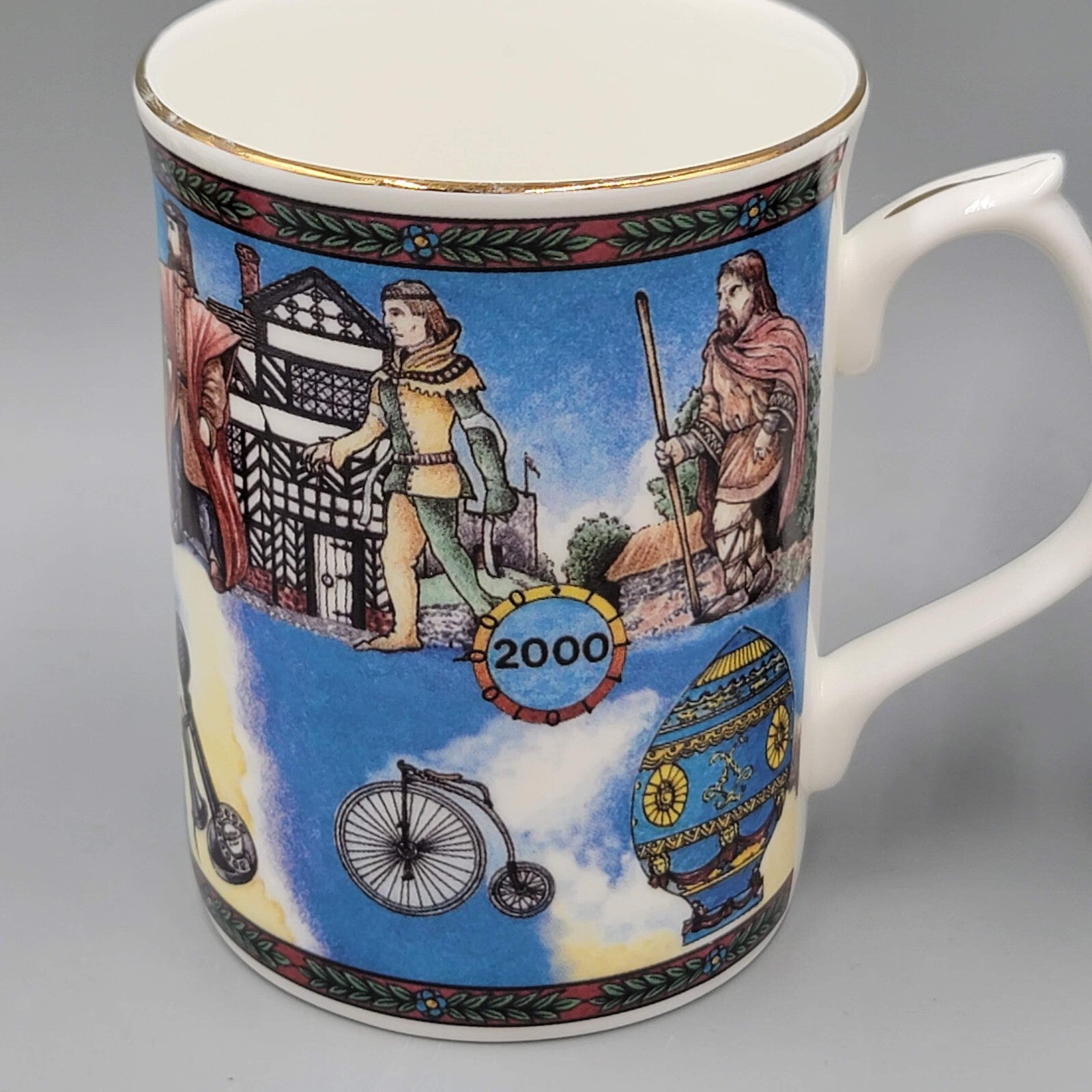 Royal Crown Duchy Transportation Communications Coffee Mug Tea Cup Set of 2