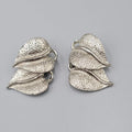 Vintage Clip on Earrings Silver tone Double Drop 1.25"