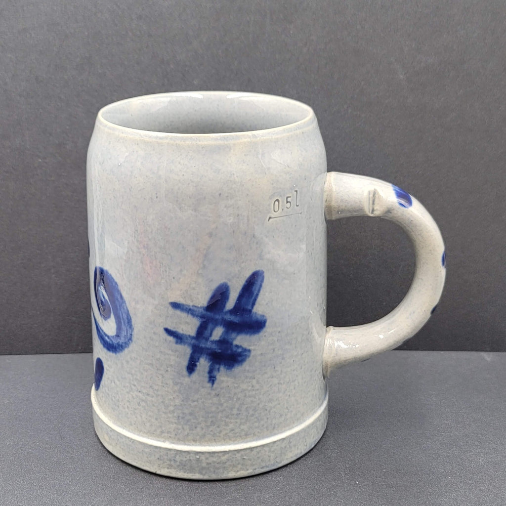 Vintage Pottery Mug Marzi Remy Stein MR Cobalt Blue Salt Glaze Stoneware 0.5L