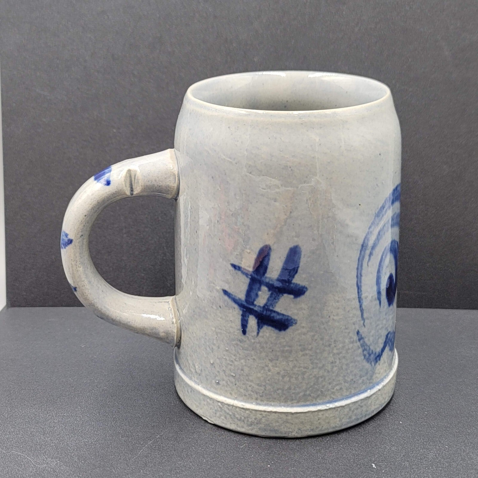 Vintage Pottery Mug Marzi Remy Stein MR Cobalt Blue Salt Glaze Stoneware 0.5L