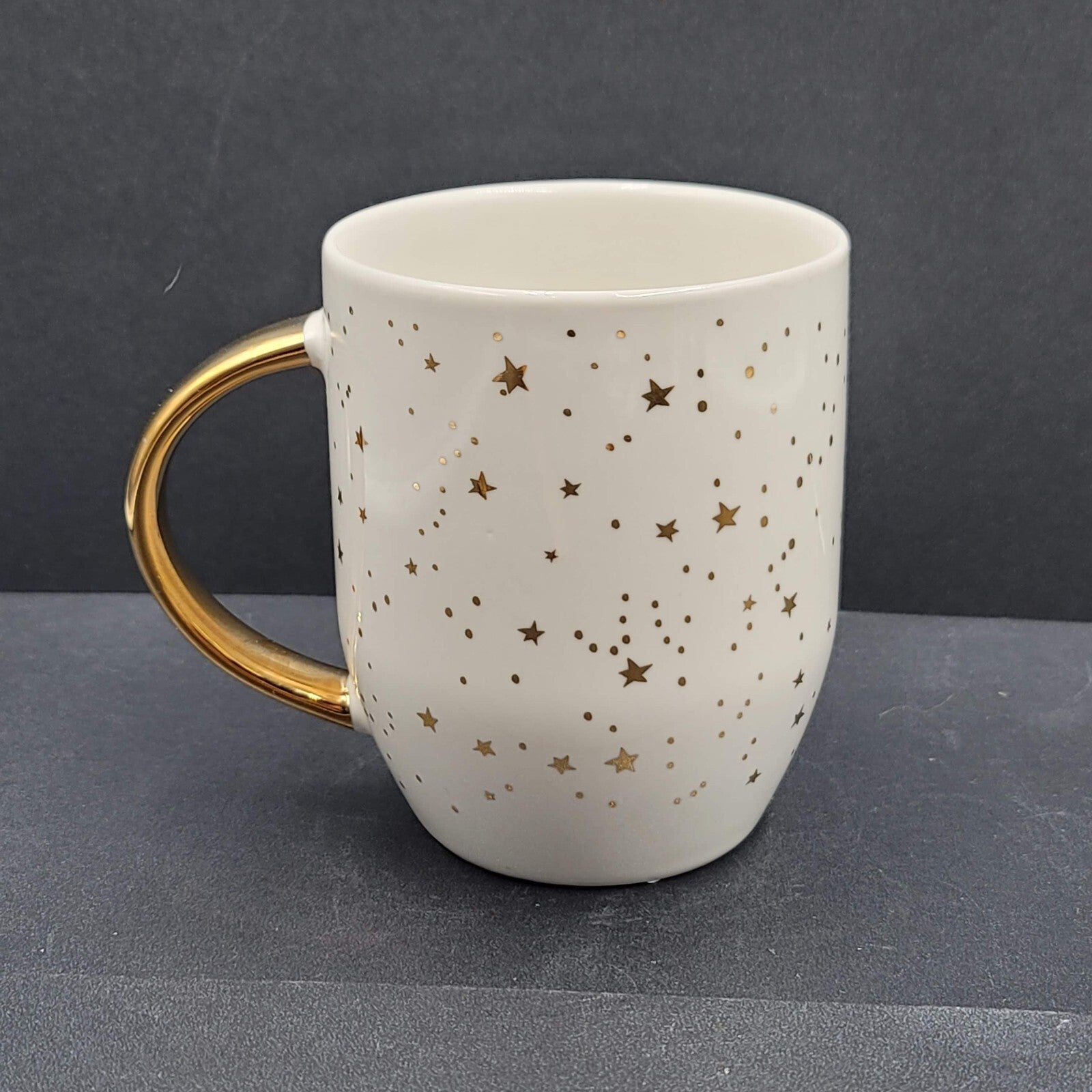 Capricorn Horoscope Stars Zodiac Porcelain Coffee Mug White Gold