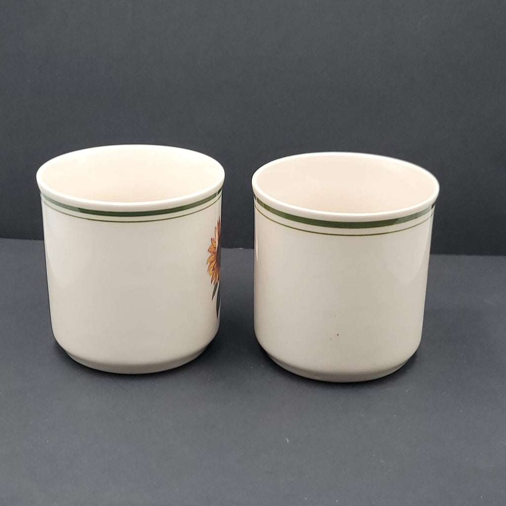 Vintage Gibson Housewares Cottage Sunflower Cup Mug Set of 2