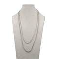 Vintage Necklace Double Chain Silver tone Long 24" & 28"