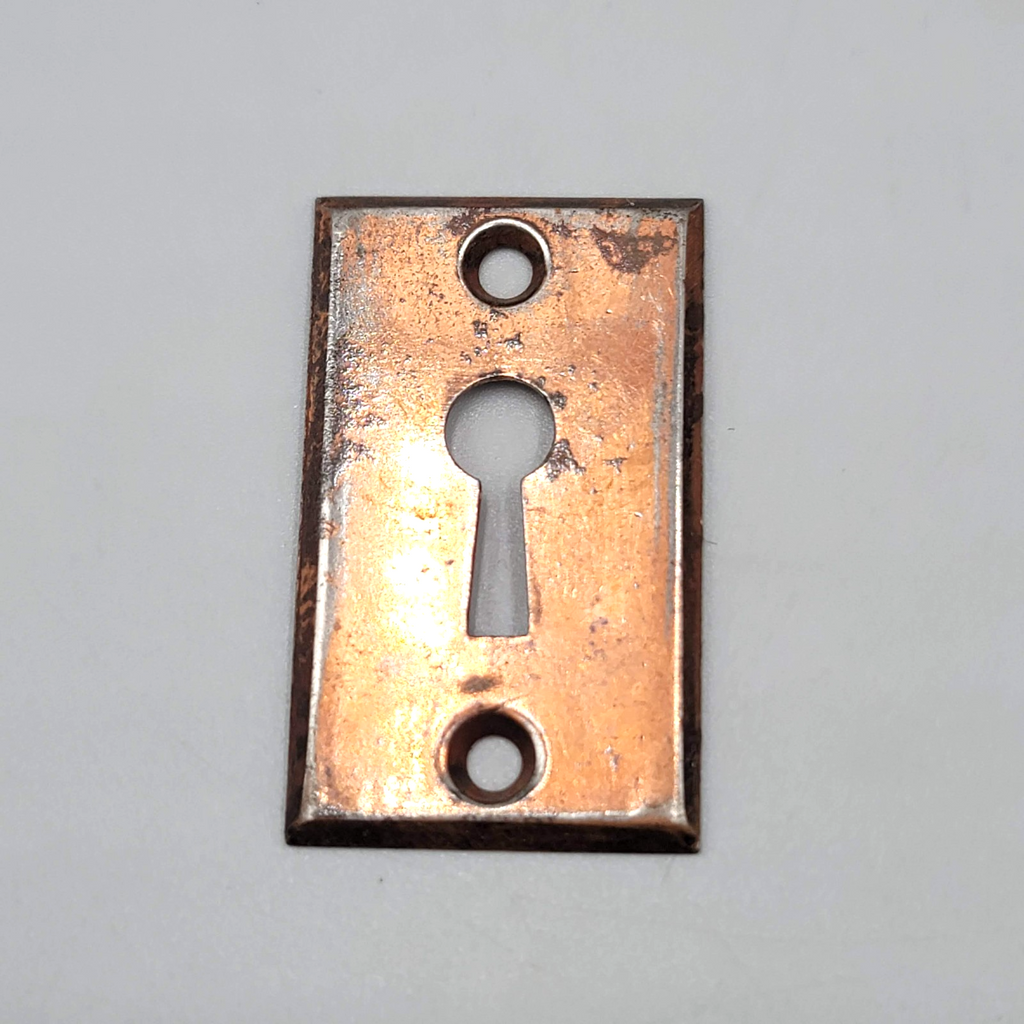 Vintage Rectangle Steel Skeleton Keyhole Escutcheon Salvage Hardware 1.75" (54)