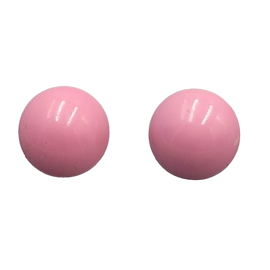 Vintage Pink Enamel Dome Pierced Earrings Pin Up Rockabilly 1 in