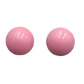 Vintage Pink Enamel Dome Pierced Earrings Pin Up Rockabilly 1 in