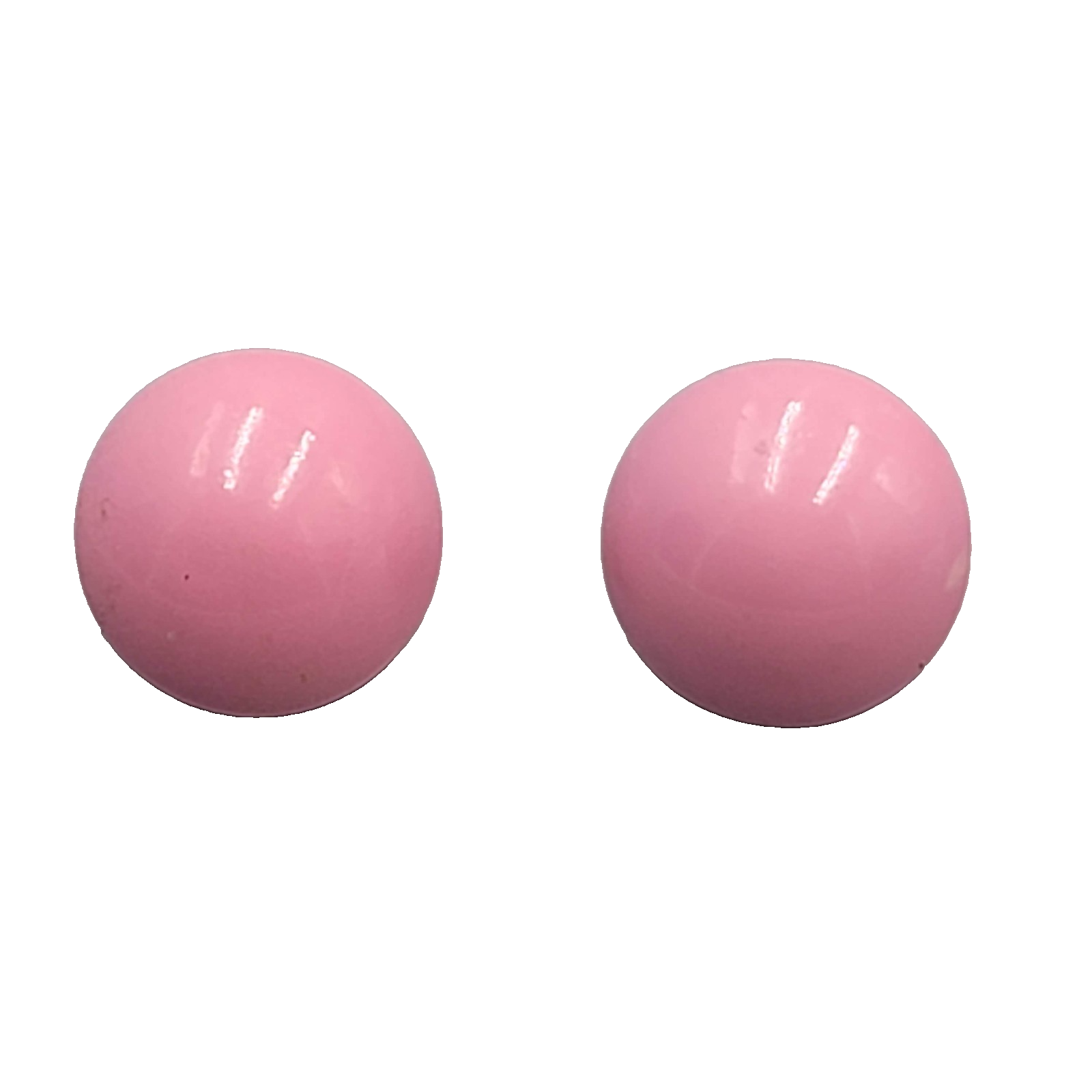Vintage Pink Enamel Dome Pierced Earrings Pin Up Rockabilly 1 in