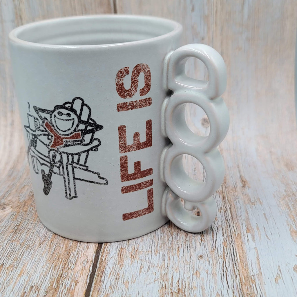 Hallmark Life Is Good Large Coffee Tea Mug Gray Large Ceramic