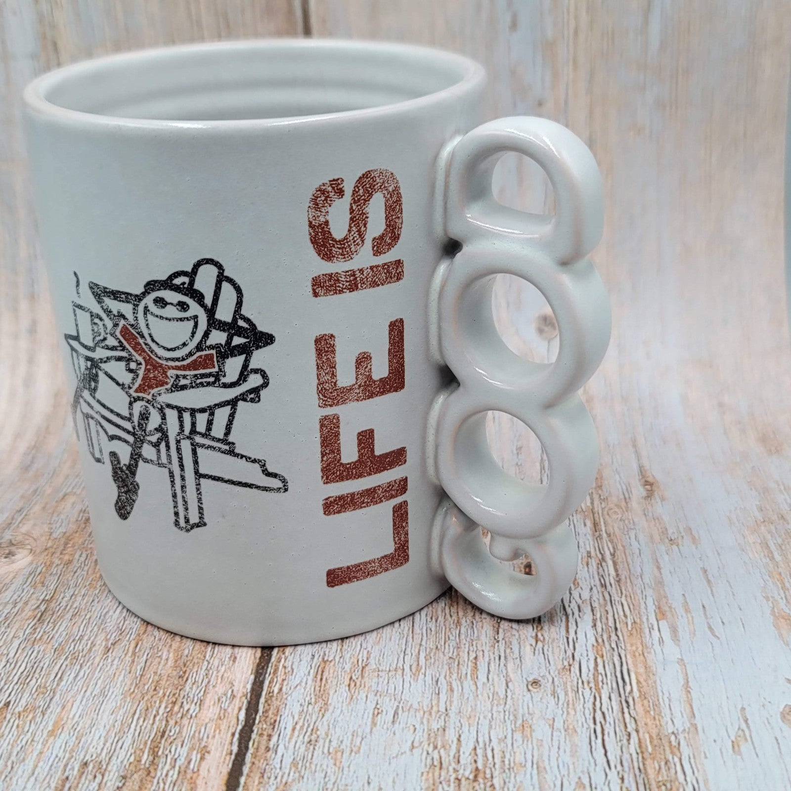 Hallmark Life Is Good Large Coffee Tea Mug Gray Large Ceramic