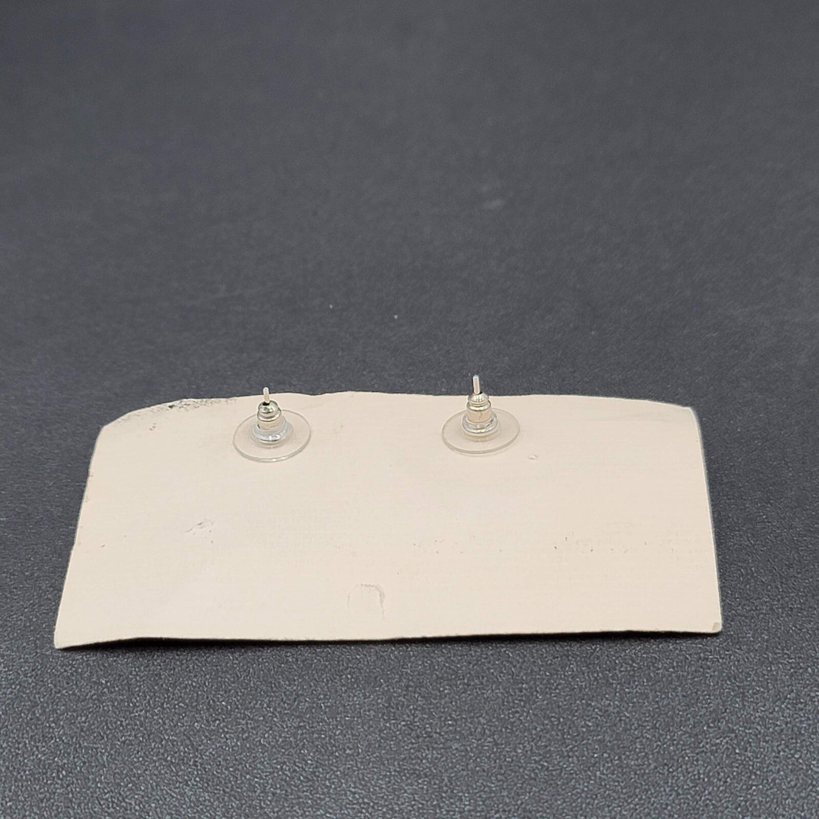 Vintage Tohono Trail Pottery Pierced Earrings Black White Triangles NOS NWT 7/8"