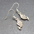 Pierced Earrings Small Detailed Embossed Dangle Fish 3/4"