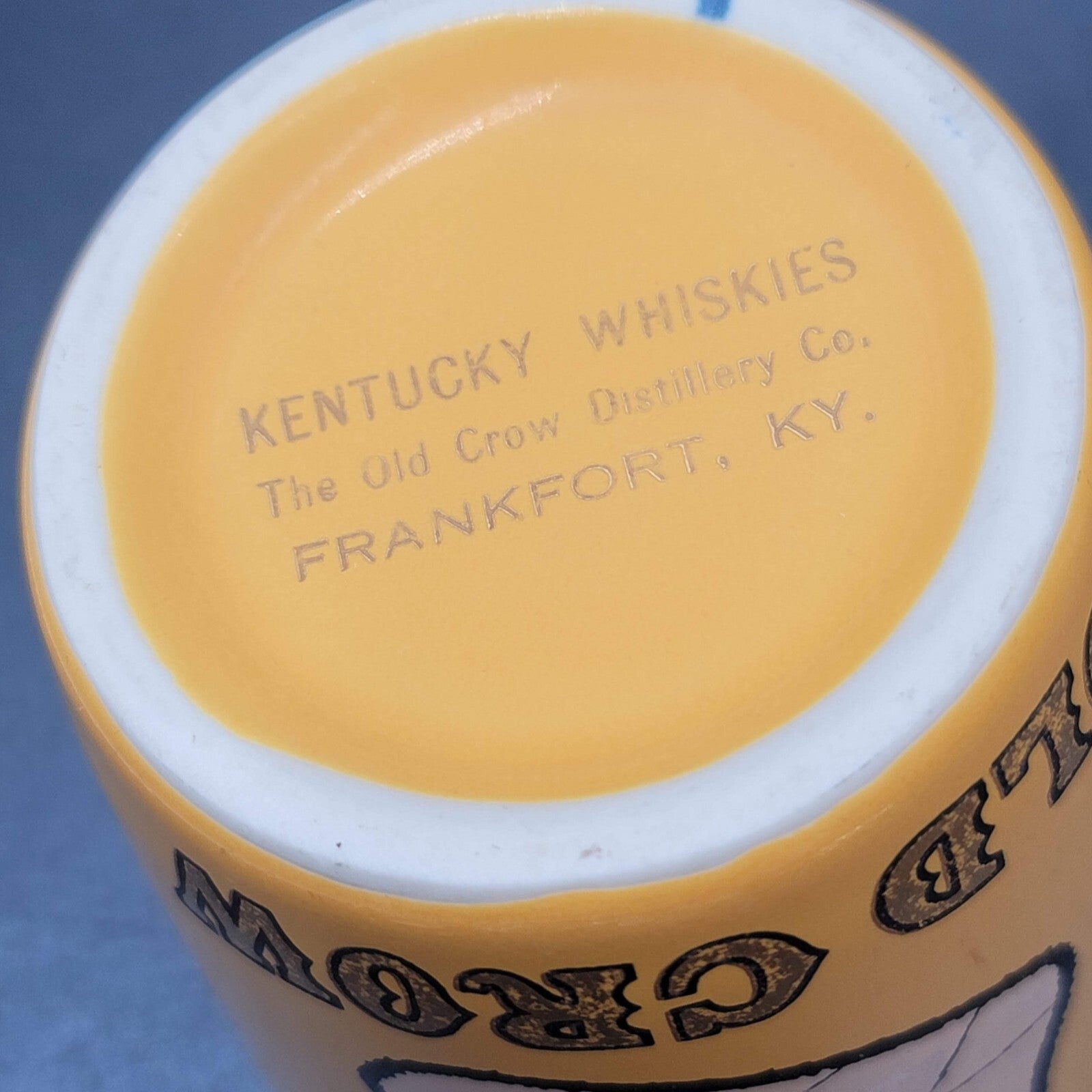 Old Crow Kentucky Whiskies Signed Cast Ceramic Mug Coffee Cup
