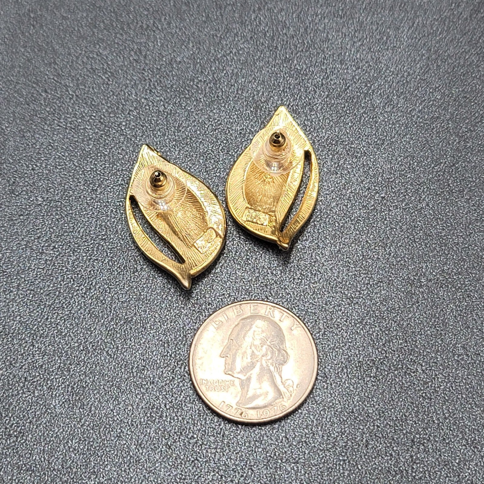 Vintage Pierced Earrings White Enamel Gold Plated Drop 1.25"