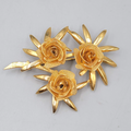 Vintage Brooks Brooch Gold tone Rose Flowers 2.25 in