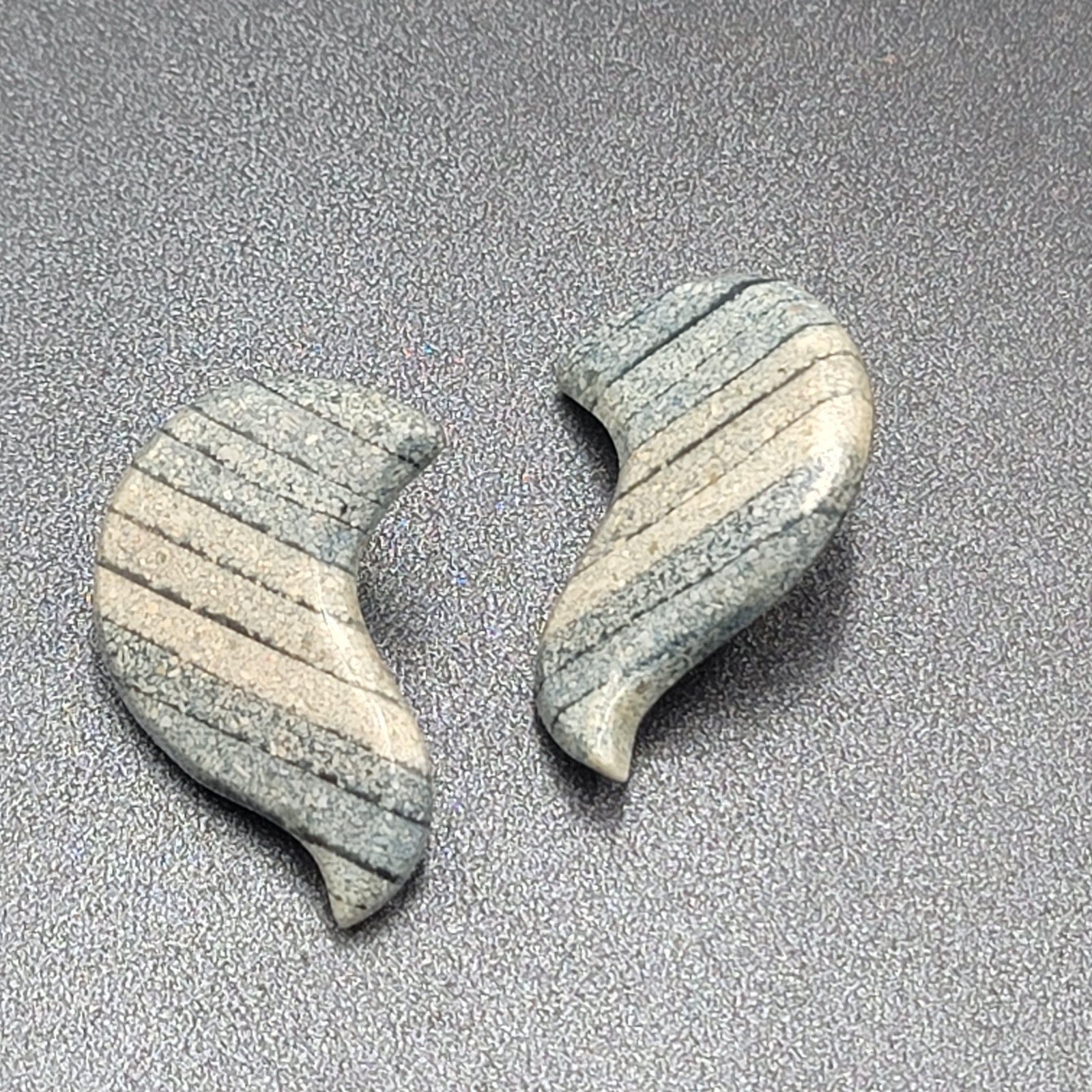 Vintage Pierced Earrings Ceramic Graduated Blue Drop Statement 1 5/8"