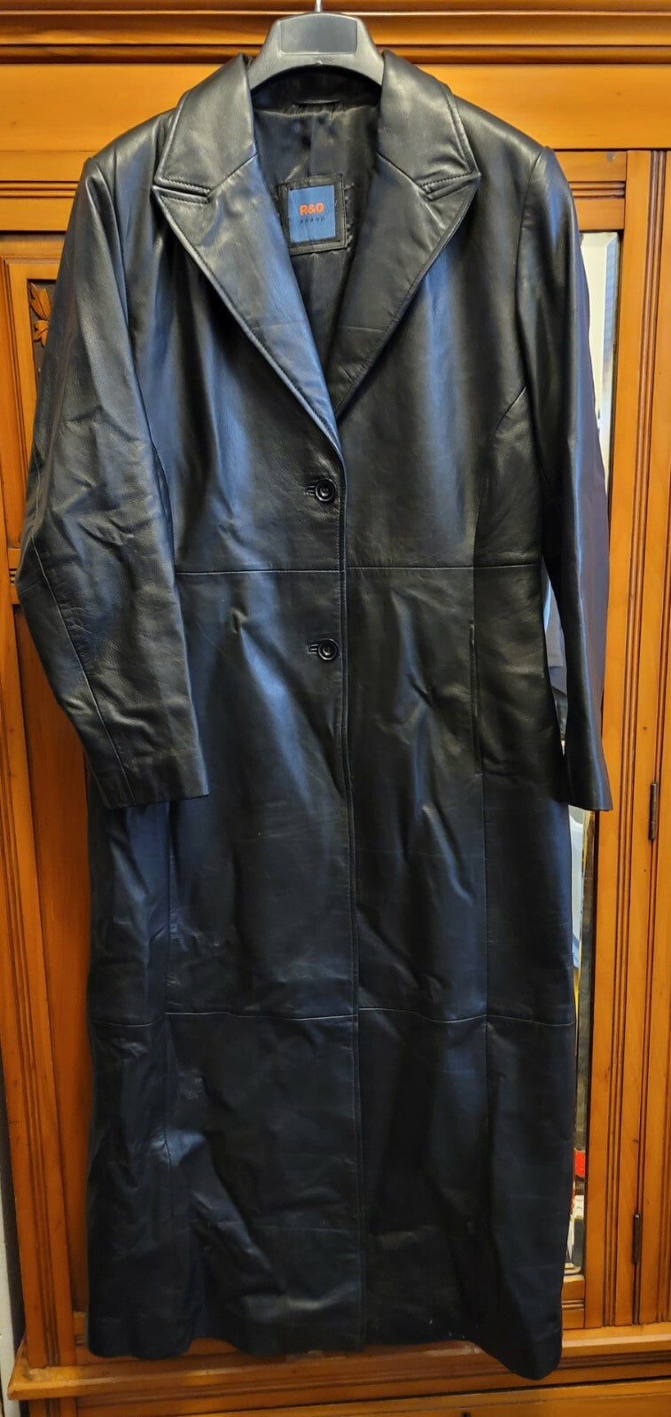 Vintage Olmes Trench Coat M Black Leather Jacket Matrix