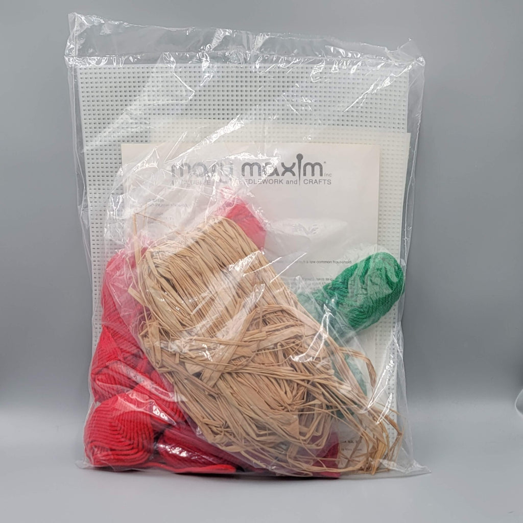 Mary Maxim Needlepoint Chili Peppers Wall Hanging Plastic Craft Kit #67460