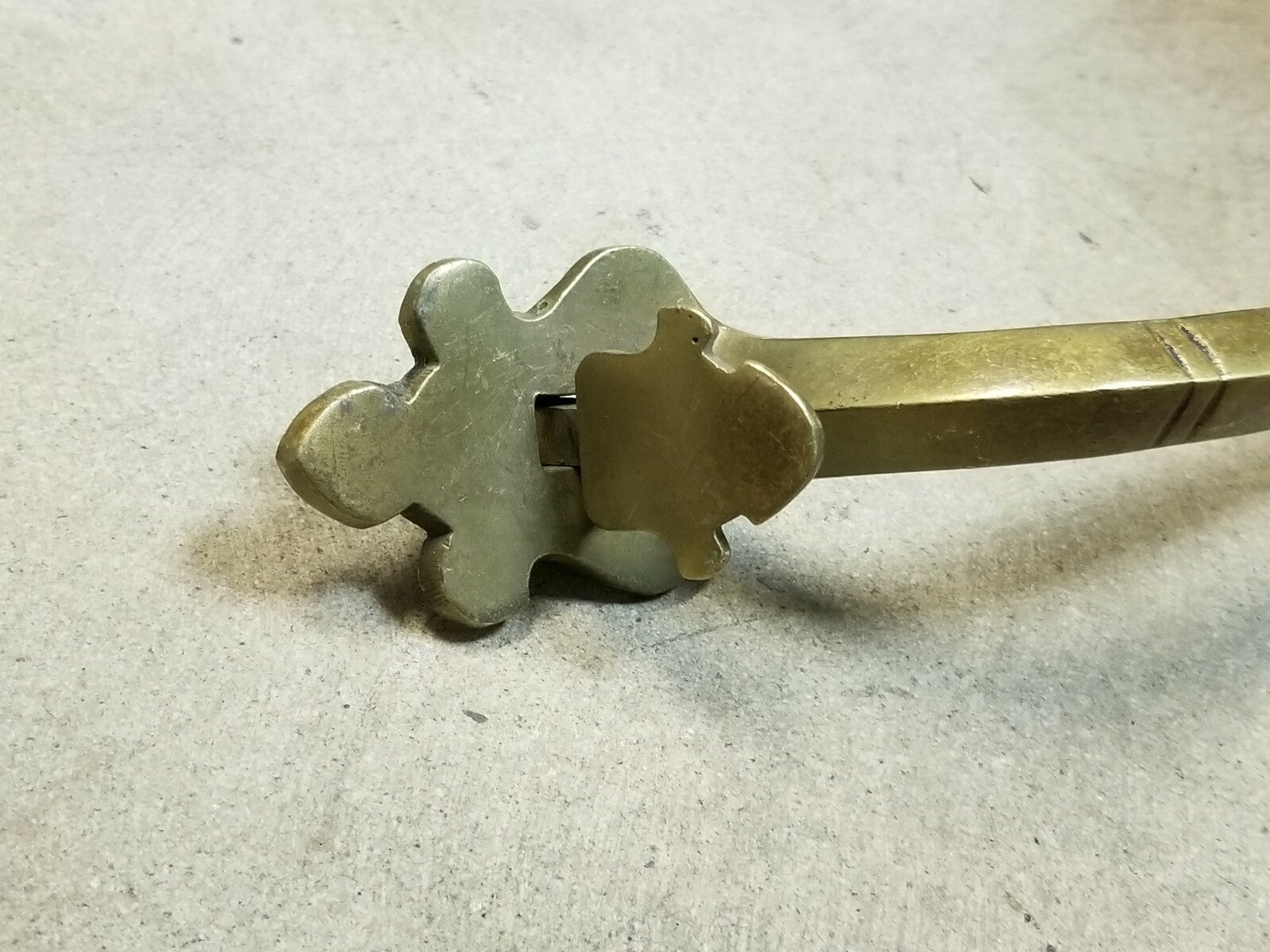 Vintage Brass Exterior Door Knob Pull Handle 10 3/4"