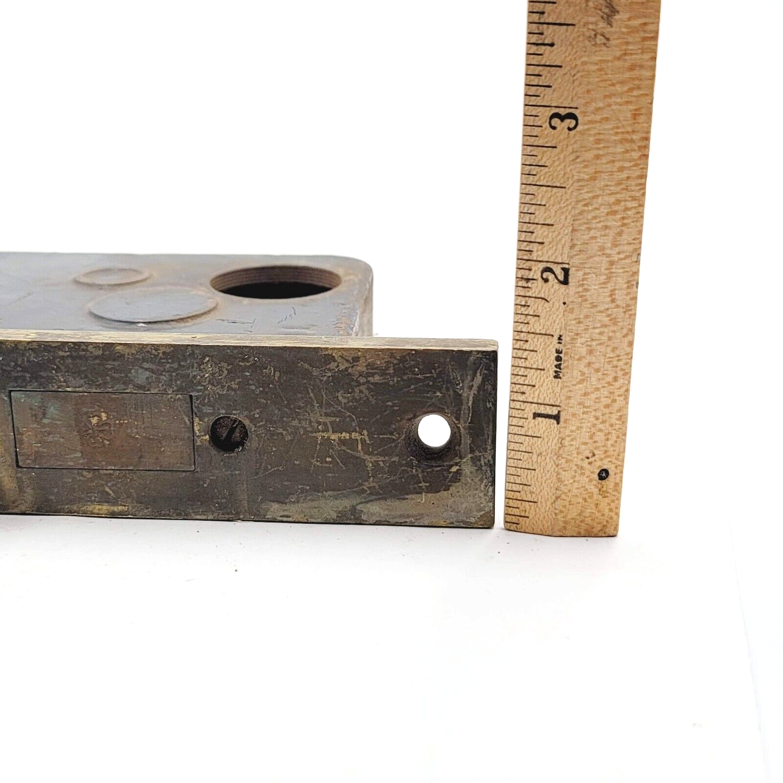 Vintage Mortise Lock Door Hardware Salvage Grip Lever Deadbolt Exterior Brass