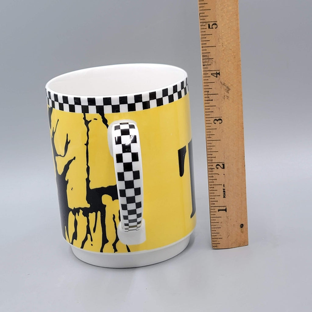 Studio Nova Coffee Mug New York Taxi Fine Porcelain Yellow Checkered