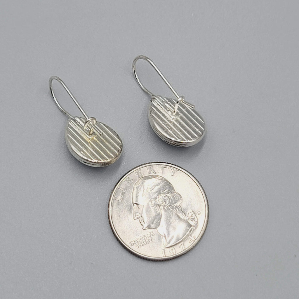 Teardrop Silver tone Pierced Earrings Drop 5/8"
