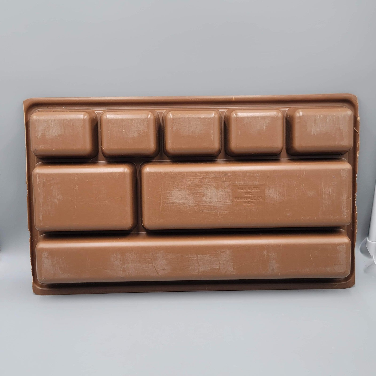 Vtg MCM Max Klein Desk Drawer Organizer Tray Brown Plastic Wood Grain 16" x 9.5”