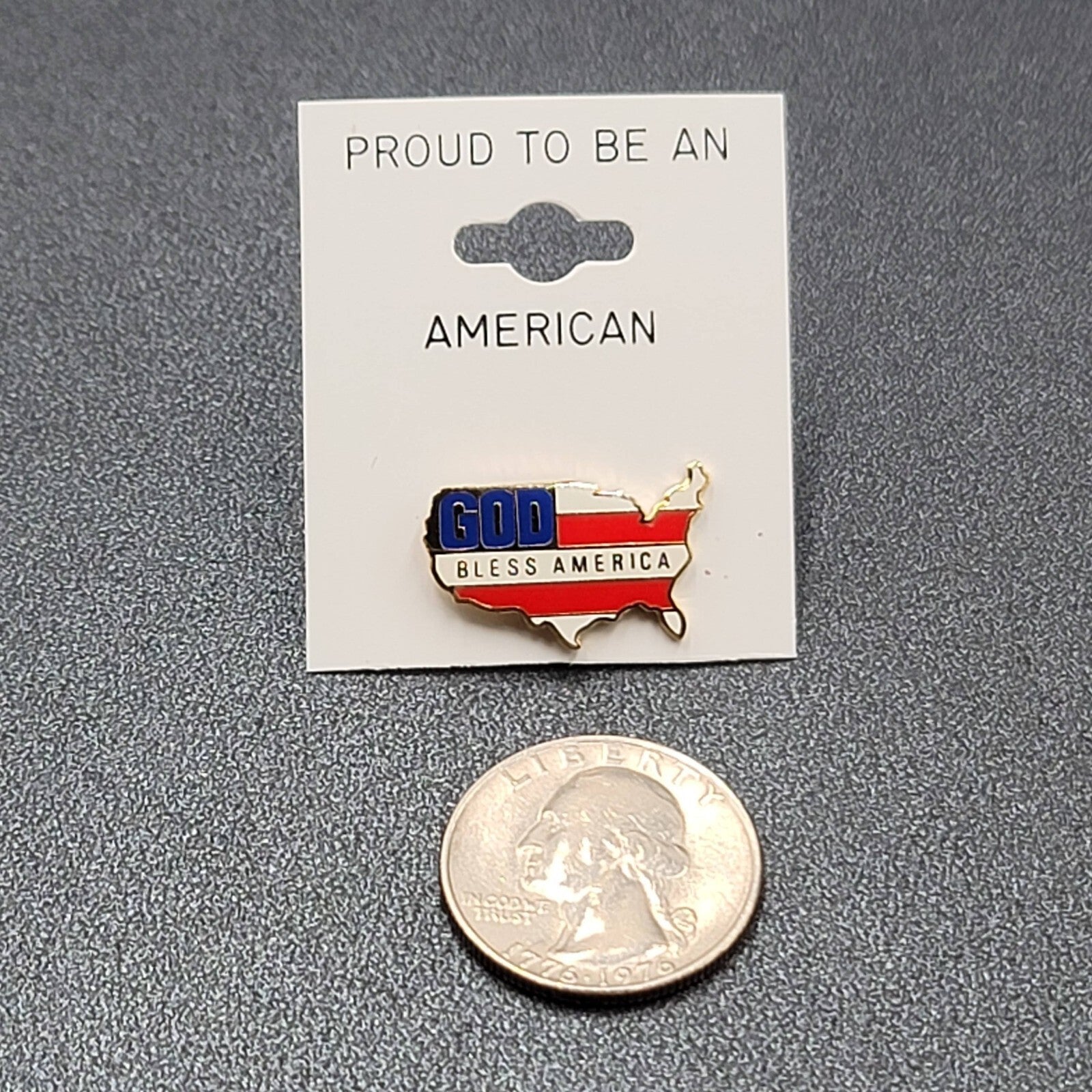 Red White Blue Enamel USA Patriotic God Bless America Flag Pin Brooch 7/8"