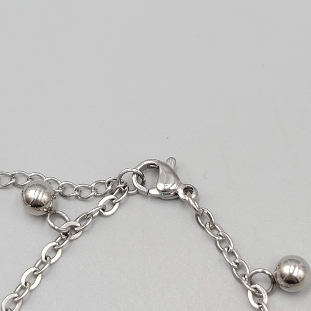 Moon Charm Bracelet Silver tone Chain Gold tone Charms 6.5" - 7.5" Adj