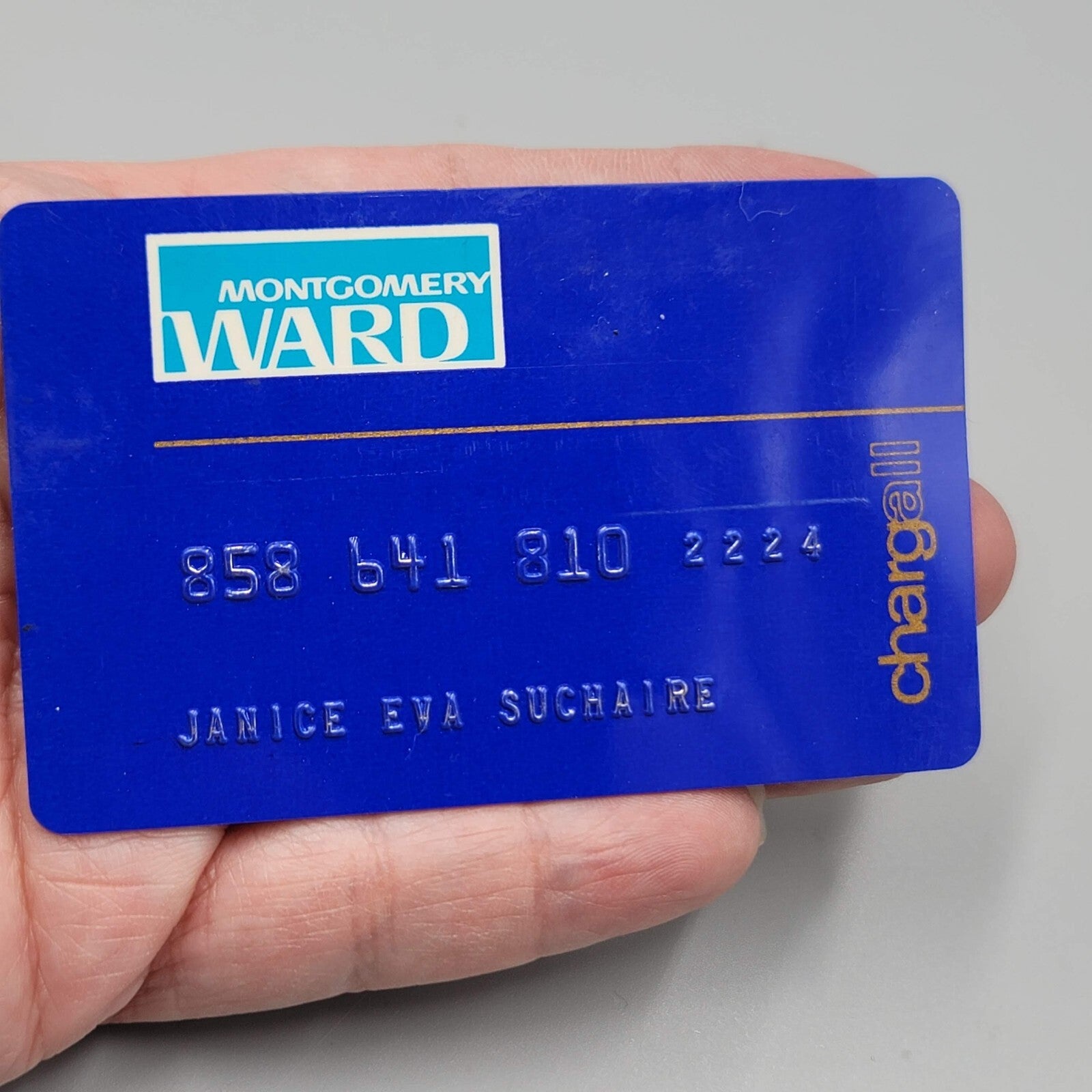 Vintage MONTGOMERY WARD Credit Card Blue Jefferson Ward