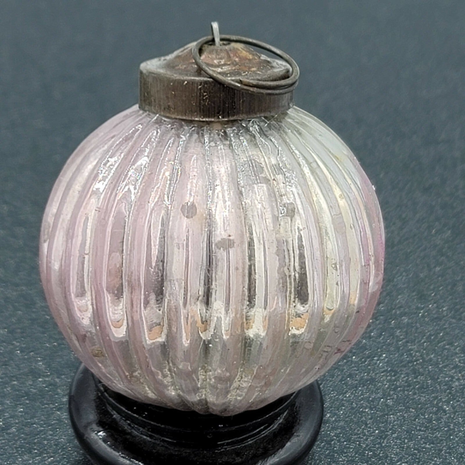 Vintage Glass Kugel Style Purple Ball Christmas Tree Ornament 2"