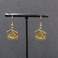 New I Love You Letter Pierced Earrings Bronze tone Dangle 3/4"