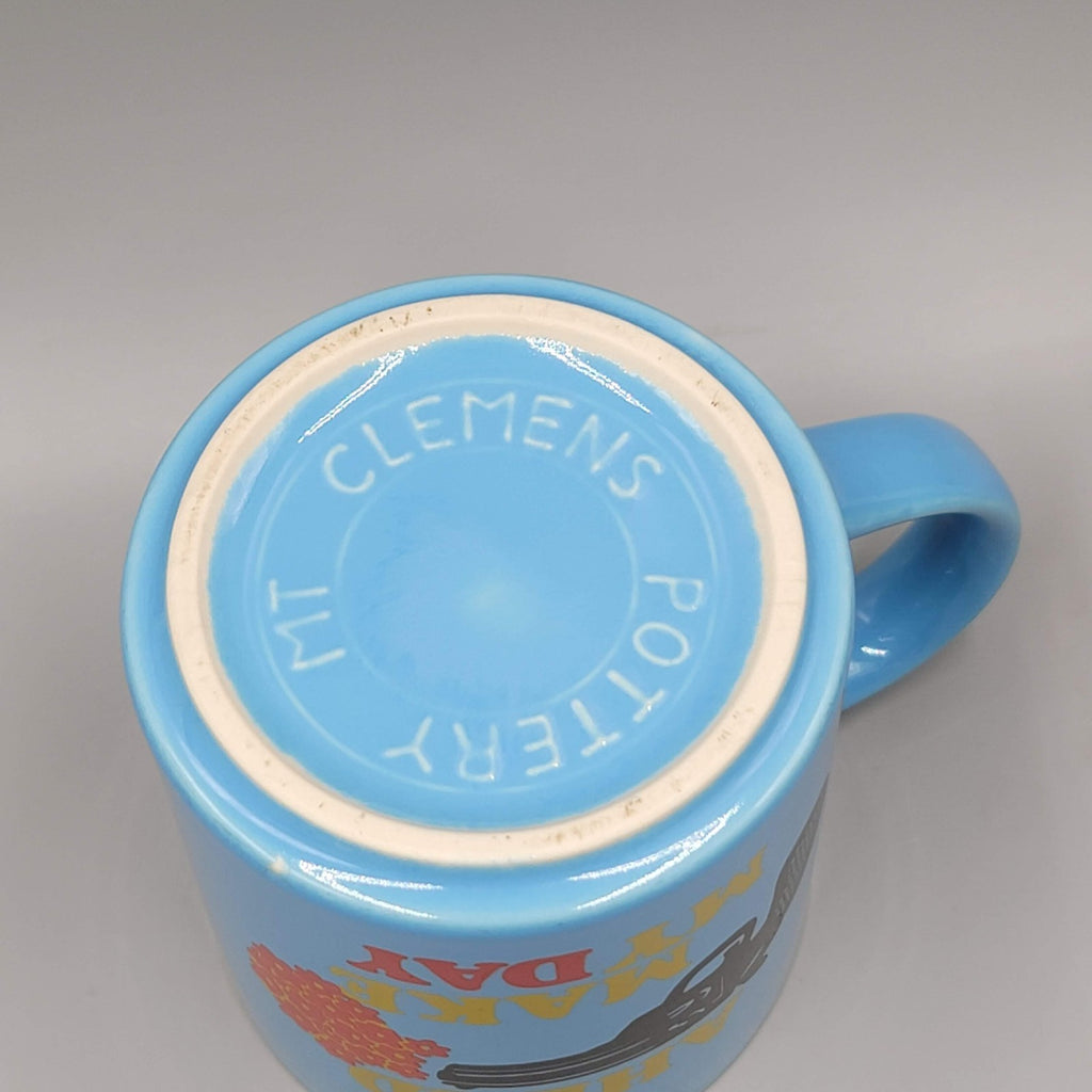 Go Ahead Make My Day Coffee Mug Blue Flowers Funny