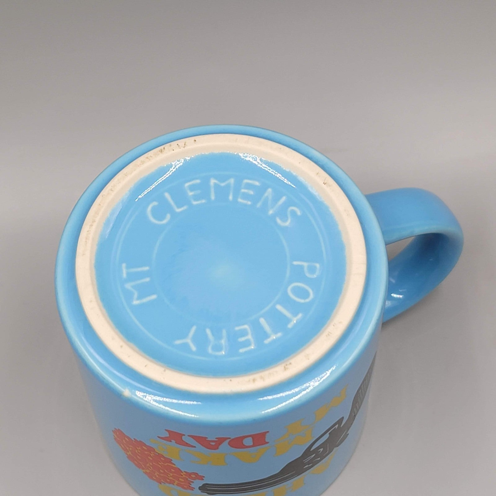 Go Ahead Make My Day Coffee Mug Blue Flowers Funny