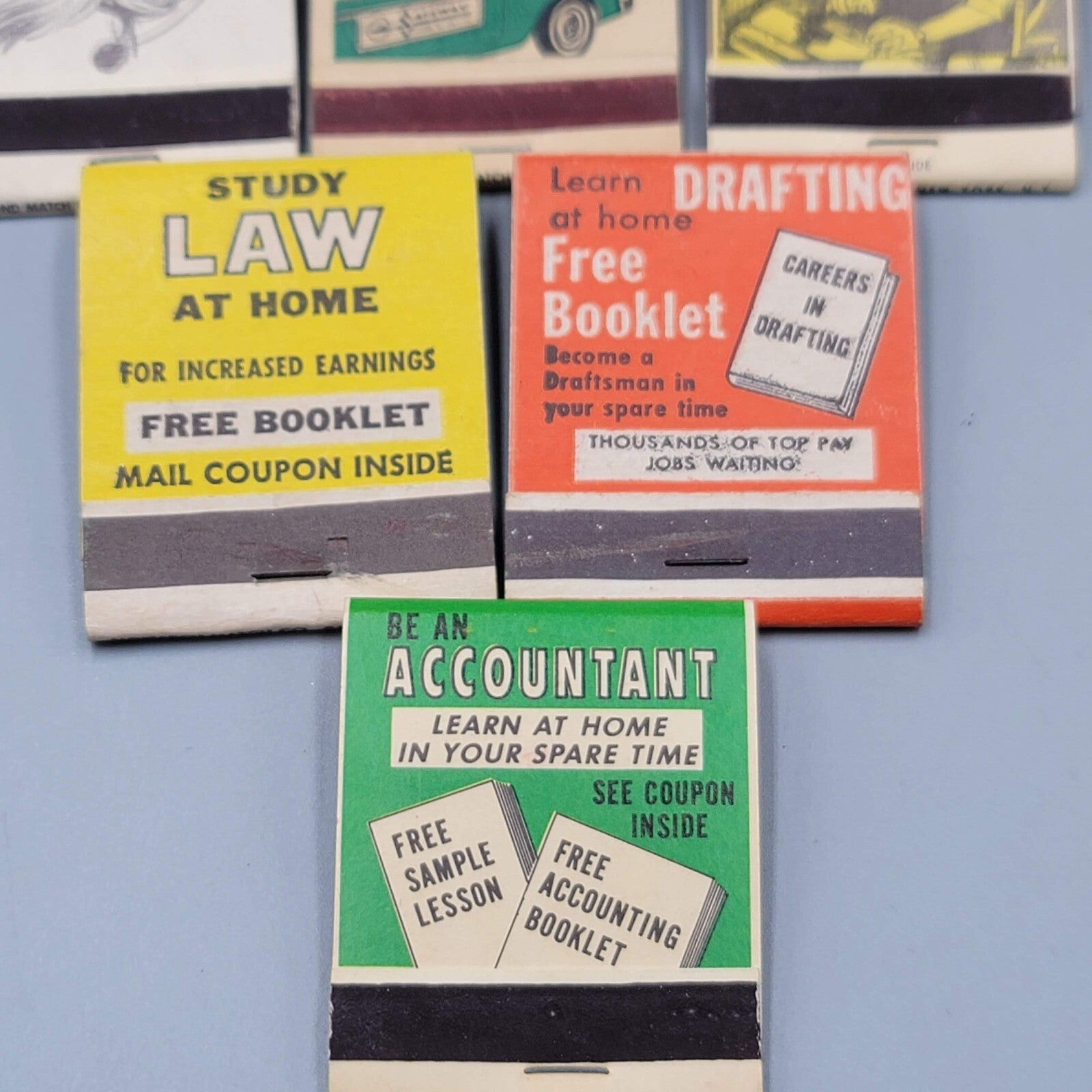 Vintage Matchbook Variety Lot of 11 Study Law Driving School High School