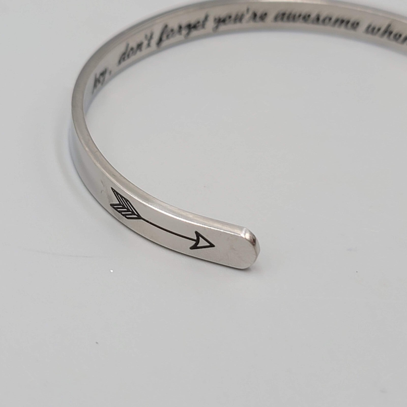 Hidden Message Bracelet Silver tone "Hey, Don't forget you're awesome whenever"