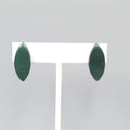 Vintage Pierced Earrings Dark Green Lucite Moonglow Drop 1"