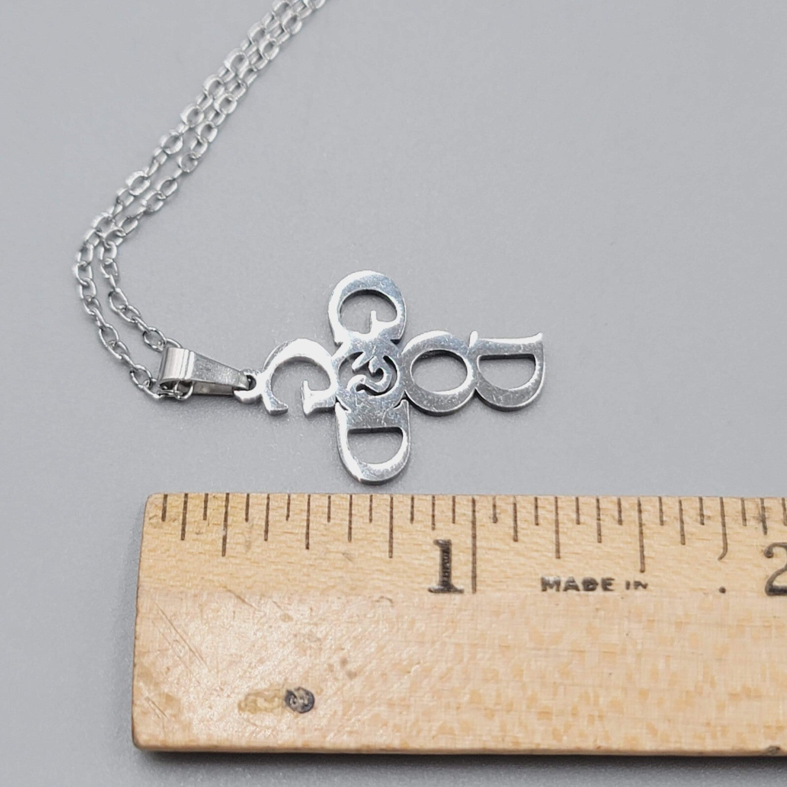 God is Good Cross Pendant Necklace Silver tone New Chain 18"+
