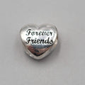Sterling Silver Friends Forever Heart Slide Charm Signed IBB 925 Thai