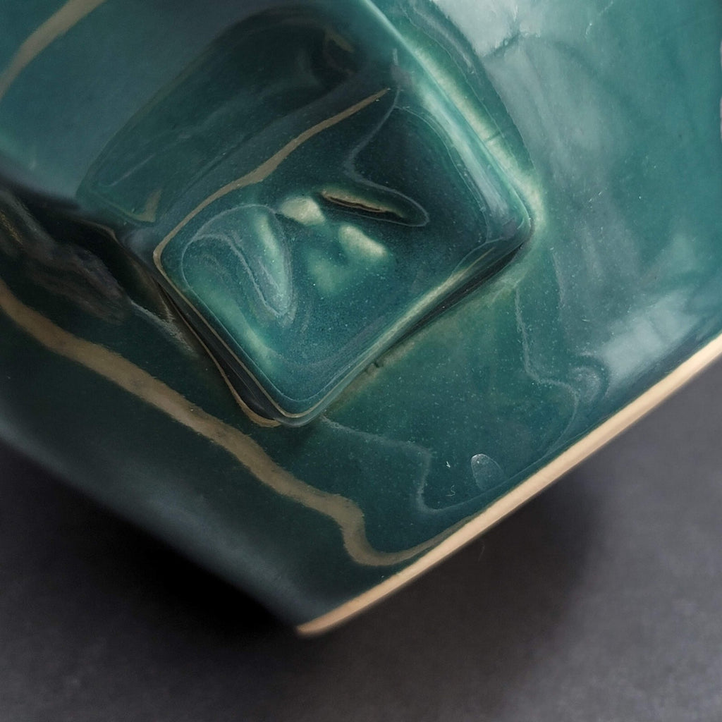 Art Pottery Coffee Mug Artist Purple Teal Abstract Design