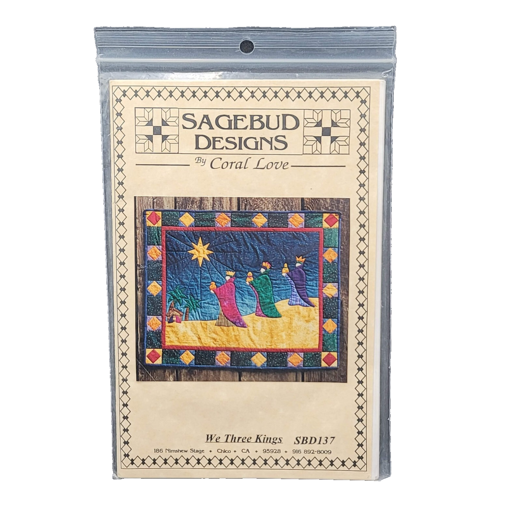 We Three Kings Christmas Wall Quilt Pattern Sagebud Designs Coral Love 31"x38"