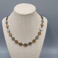 Seasonal Whispers Glass Bead Necklace Black Metal 18" Adj