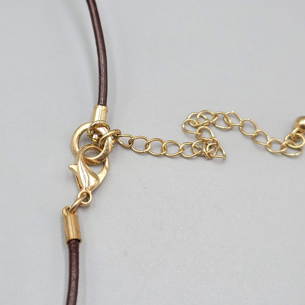 Bib Necklace Gold tone Statement Black Cord 18"