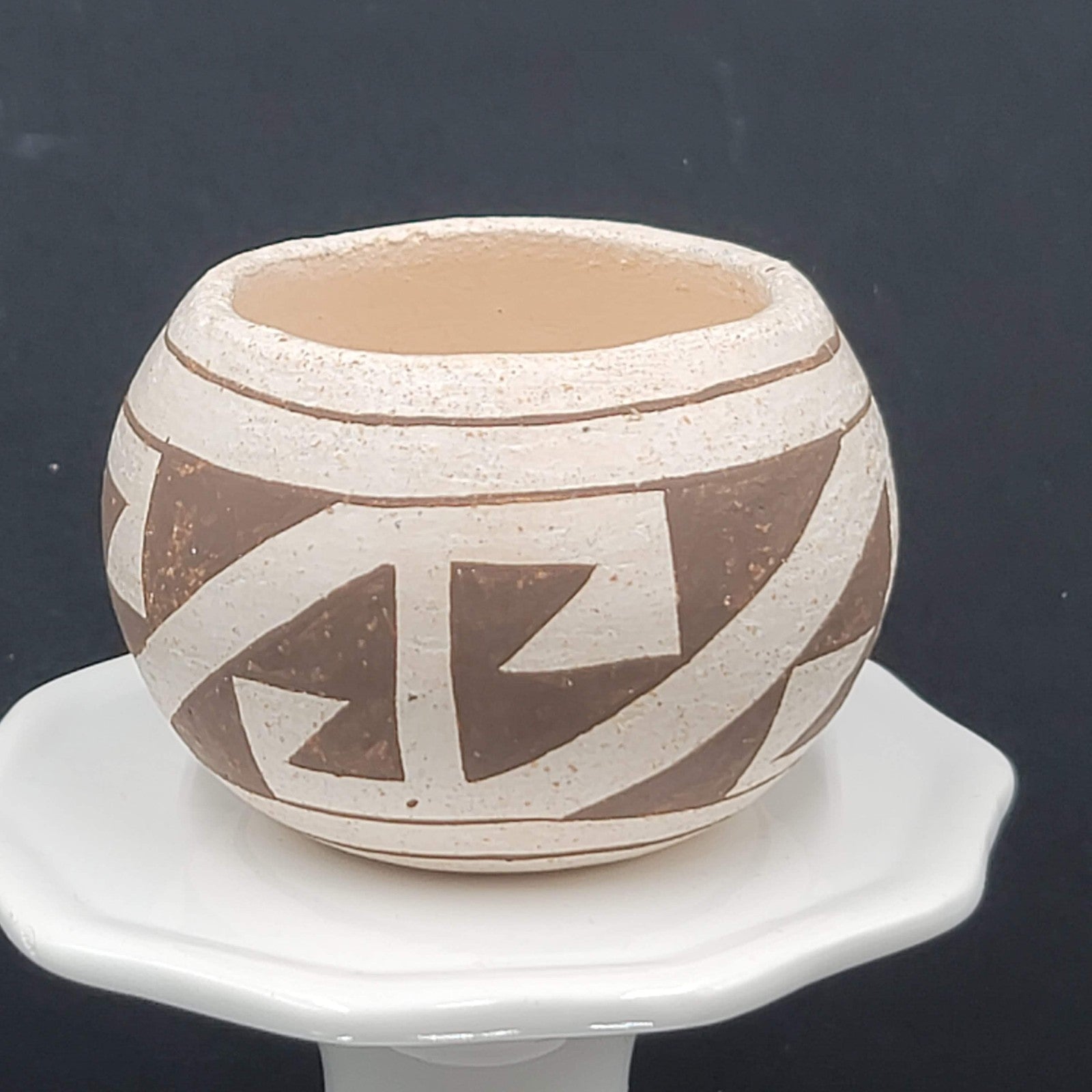 Vintage Pueblo Miniature Pottery Bowl New Mexico Native American 2.5 in